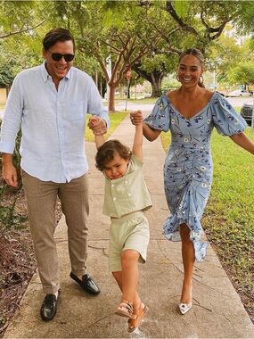 REVOLVE Blue Floral Midi Dress